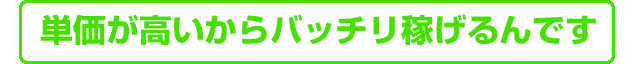 単価が高いからバッチリ稼げるんです